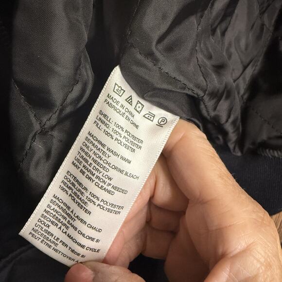 Silence + Noise Black Flower Bomber Jacket~Size Medium - Picture 11 of 12